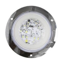 PLAFON 12V/24V REDONDO 4" CROM 22LED ESTROBO ARO GEL BCO