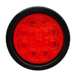 PLAFON 12V/24V REDONDO 4" HULE C/CONECTOR 10LED FIJO ROJO TRAKTOLAMP