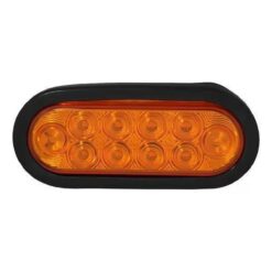 PLAFON OVAL 12V/24V HULE C/CONECTOR 10LED FIJO AMBAR IMPORTADO