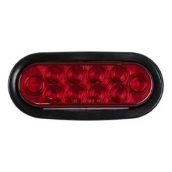 PLAFON OVAL 12V/24V HULE C/CONECTOR 10LED FIJO ROJO IMPORTADO