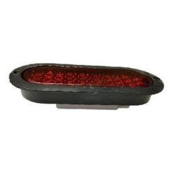 PLAFON 12V/24V OVALADO 6" ABS NEGRO 26LEDS ROJOS FIJO ALTA-BAJA