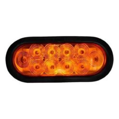 PLAFON OVAL 12V/24V HULE C/CONECTOR 10LED FIJO AMBAR TRAKTOLAMP 8045A