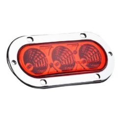 PLAFON 12V/24V OVAL CROM 4LED FIJO LUNA ROJO