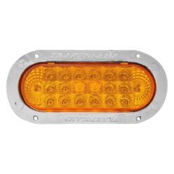 PLAFON 12V/24V OVALADO CROMADO 20LED AMBAR TRAKTOLAMP 8041CEA