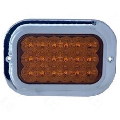 PLAFON 12V RECTANGULAR 5" CROM PLANO 18LED FIJO AMB