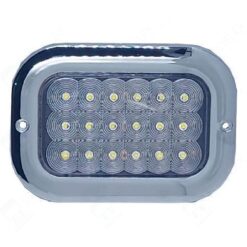 PLAFON 12V RECTANGULAR 5" CROM PLANO 18LED FIJO BCO