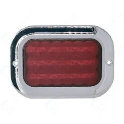PLAFON 12V RECTANGULAR 5" CROM PLANO 18LED FIJO ROJO