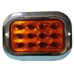 PLAFON 12V RECTANGULAR 5" CROM 12LED FIJO AMB