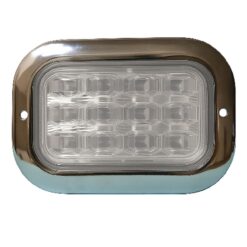 PLAFON 12V RECTANGULAR 5" CROM 12LED FIJO C/AMB