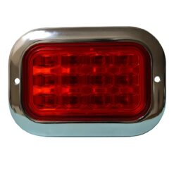 PLAFON 12V RECTANGULAR 5" CROM 12LED FIJO ROJO