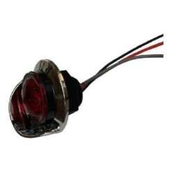 PLAFON 12V REDONDO CROM 3CM 2LED C/VISERA ROJO