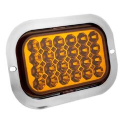 PLAFON 12V/24V RECTANGULAR 5" CROM 24LED ESTROBO AMB