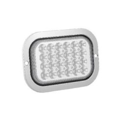 PLAFON 12V/24V RECTANGULAR 5" CROM 24LED ESTROBO BLANCO