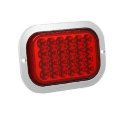 PLAFON 12V/24V RECTANGULAR 5" CROM 24LED ESTROBO ROJO
