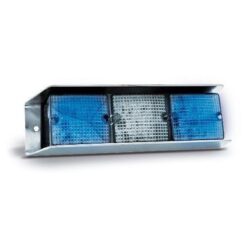 PLAFON TRASERO TRIPLE RECTANGULAR BLINDADO C/LAMINA ESTROBO AZUL/BLANCO/AZUL