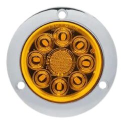 PLAFON 12V/24V 4" REDONDO CROMADO 8LED FIJO AMBAR TROGRIM PL-243CR-04-A