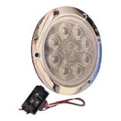 PLAFON 12V/24V 4" REDONDO CROM 8LED FIJO BLANCO TROGRIM PL-243CR-12-B