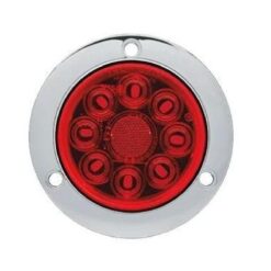 PLAFON 12V/24V 4" REDONDO CROM 8LED FIJO ROJO TROGRIM PL-243CR-04-R