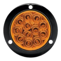 PLAFON 12V/24V 4" ABS 12LED FIJO AMBAR C/CONECTOR TROGRIM PL-243BN-08A