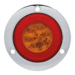 PLAFON 12V/24V REDONDO 4" CROMADO ROJO CENTRO AMBAR DIRECCIONAL TROGRIM PL-343CR-MF-D
