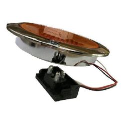 PLAFON 12V/24V 4" REDONDO CROMADO 52LED ESTROBO ROJO C/CONECTOR TRO-GRIM