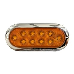 PLAFON 12V/24V OVAL CROM 10LED FIJO AMB