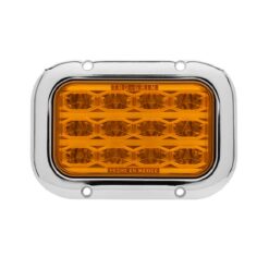 PLAFON 12V/24V CUAD UNIV CROM 12LED FIJO AMBAR