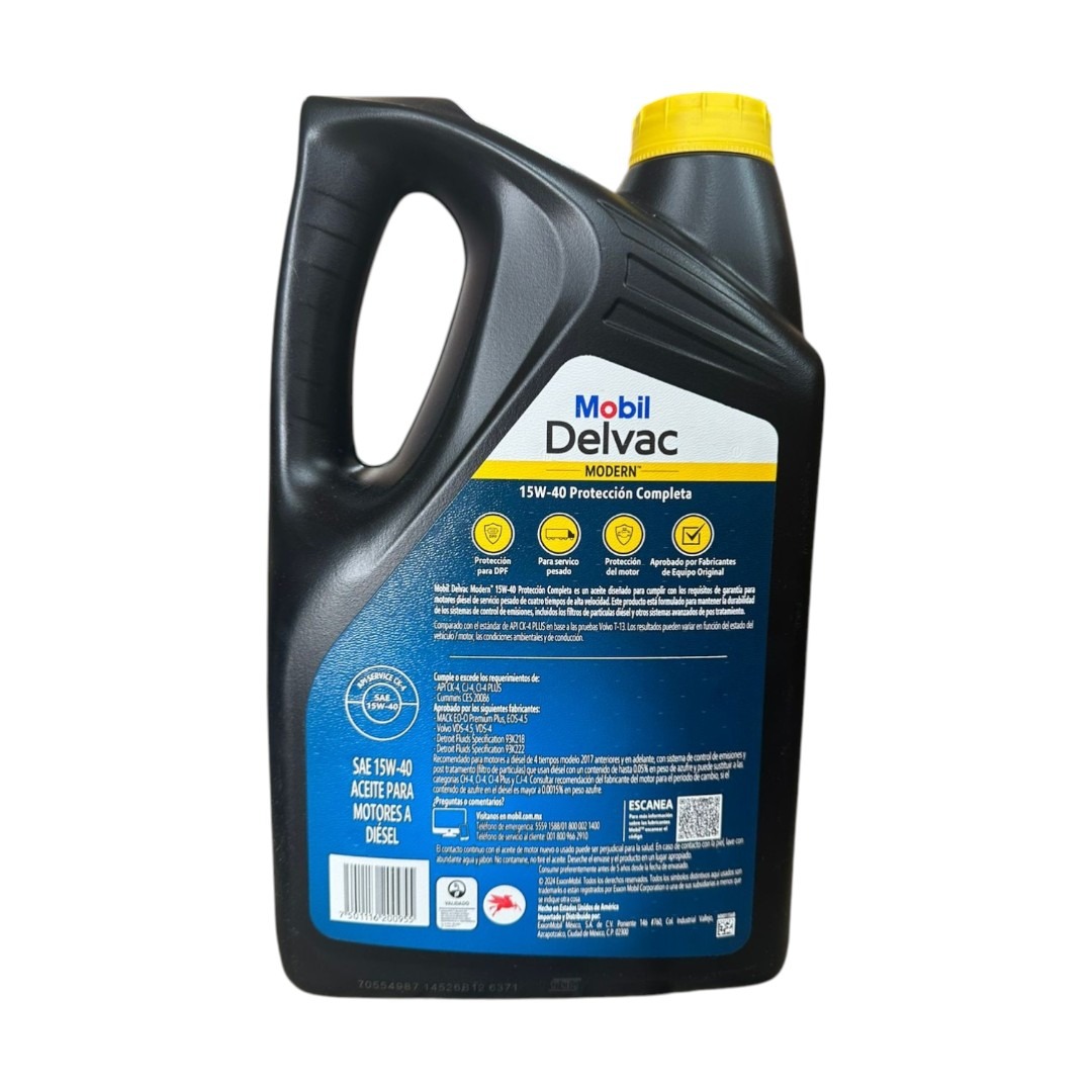 ACEITE DIESEL 5LT 15W40 CK-4 MOBIL TAPA AMARILLA
