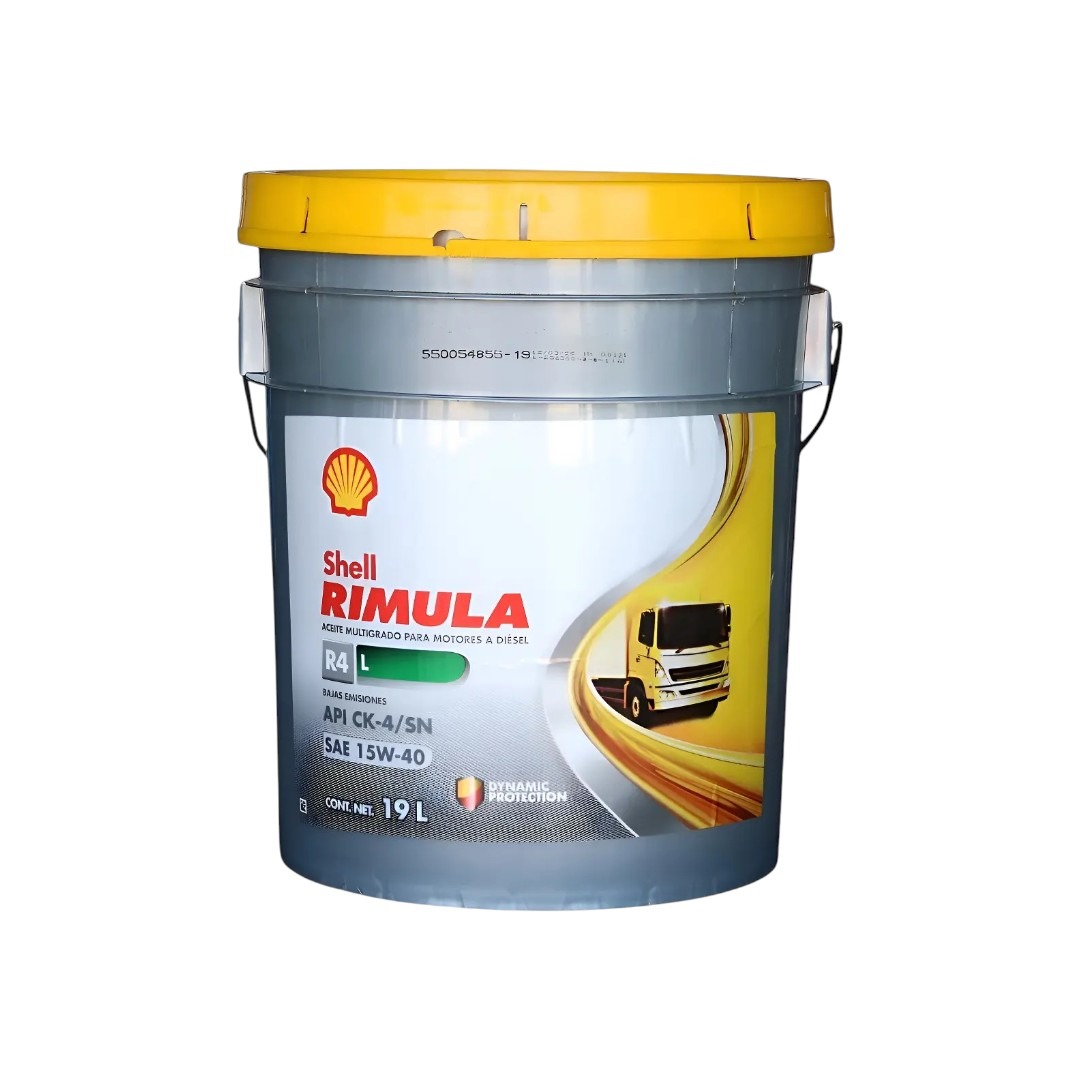 ACEITE SAE 15W-40 (CUBETA 19LT) SHELL RIMULA TAPA AMARILLA CK-4