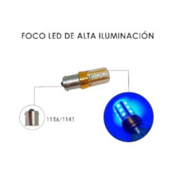 FOCO 12V 1156 1POLO P/PAREJAS SILICON 18LED FIJO AZUL