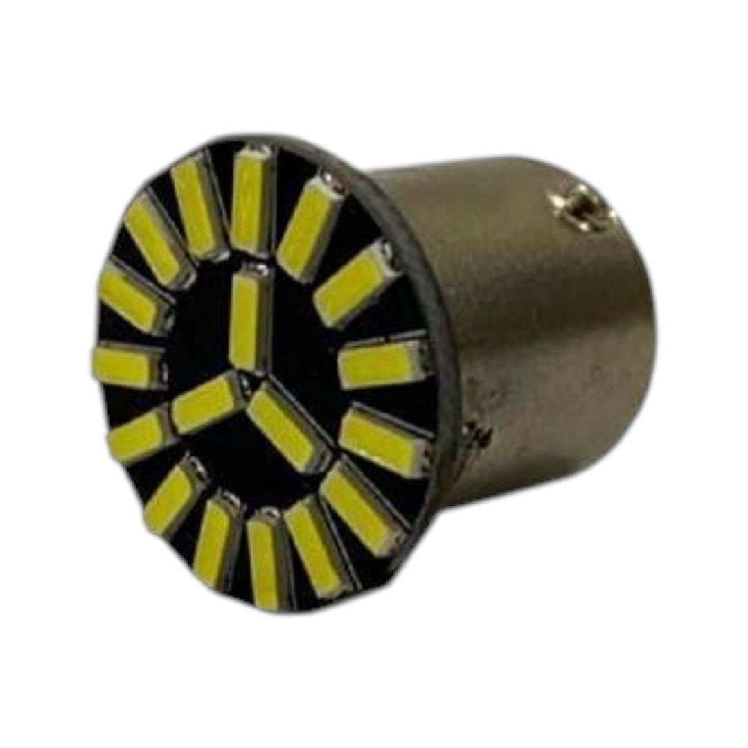 FOCO 12V 1156 1POLO P/PAREJAS PLANO 18LED FIJO BLANCO