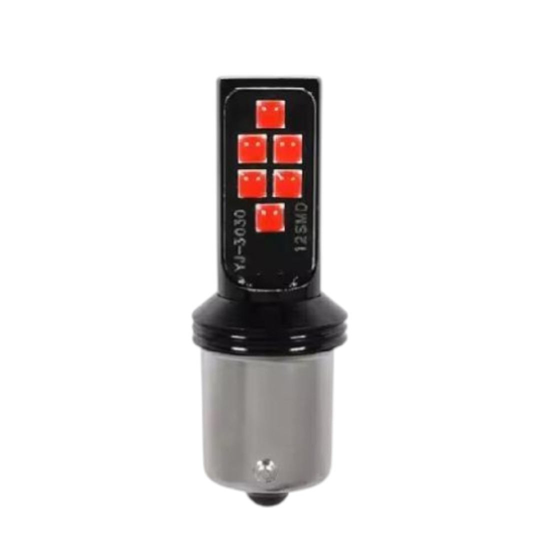 FOCO 12V 1156 1POLO P/PAREJAS 12LED FIJO ROJO