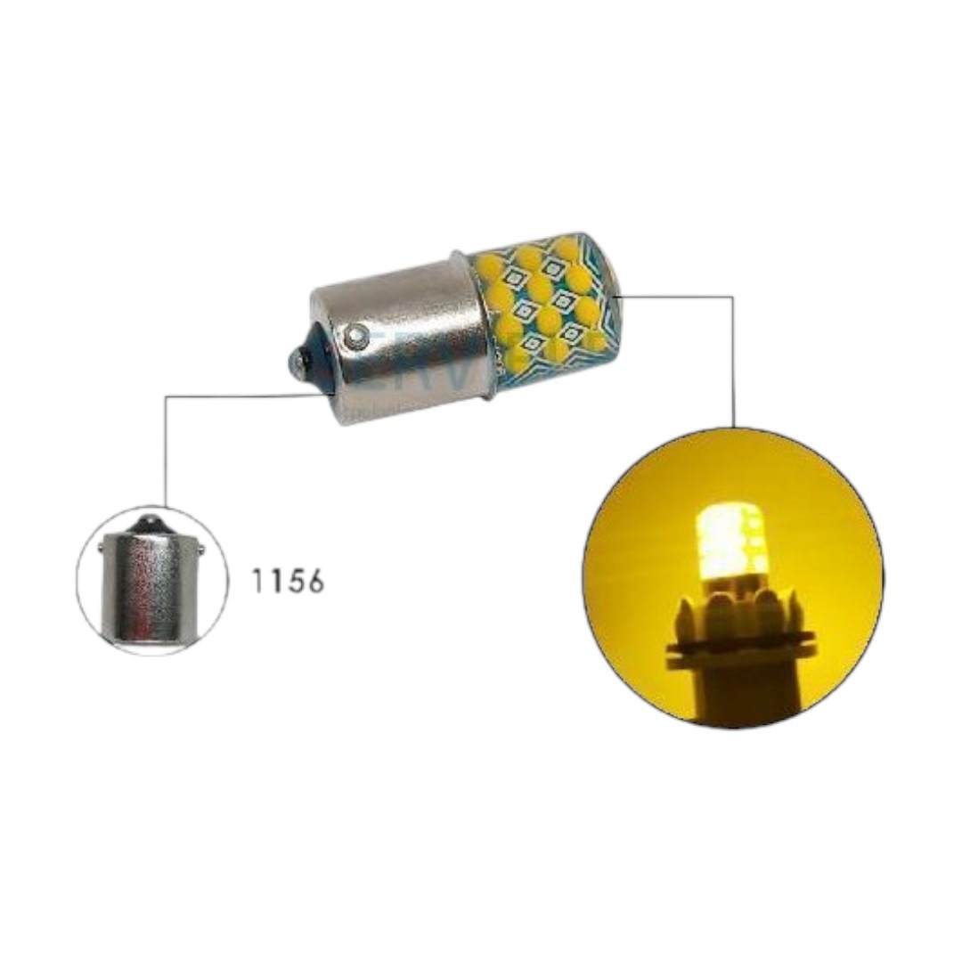 FOCO 12V 1156 1POLO P/PAREJAS SILICON 24LED FIJO AMB