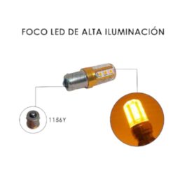 FOCO 12V 1156Y 1POLO P/ESCUADRA SILICON 18LED FIJO AMB