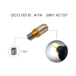 FOCO 12V 1156Y 1POLO P/ESCUADRA SILICON 18LED FIJO BCO