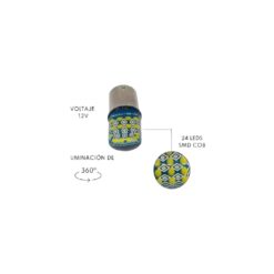 FOCO 12V 1156Y 1POLO P/ESCUADRA SILICON 24LED FIJO BCO