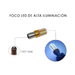 FOCO 12V 1157 2POLOS P/DISPAREJAS SILICON 18LED FIJO BCO