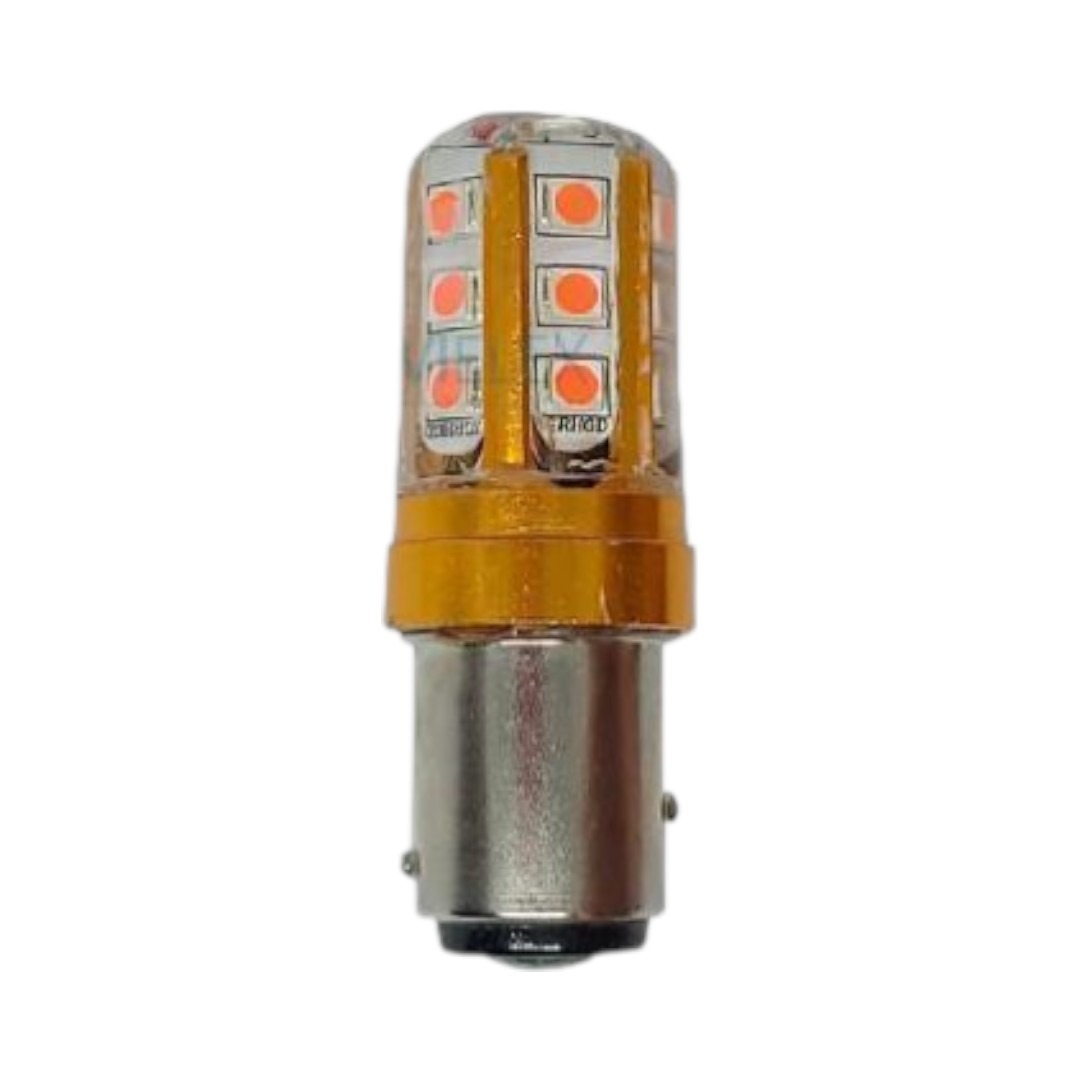 FOCO 12V 1157 2POLOS P/DISPAREJAS SILICON 18LED FIJO ROJO