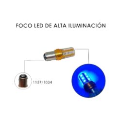 FOCO 12V 1157 2POLOS P/DISPAREJAS SILICON 18LED FIJO AZUL