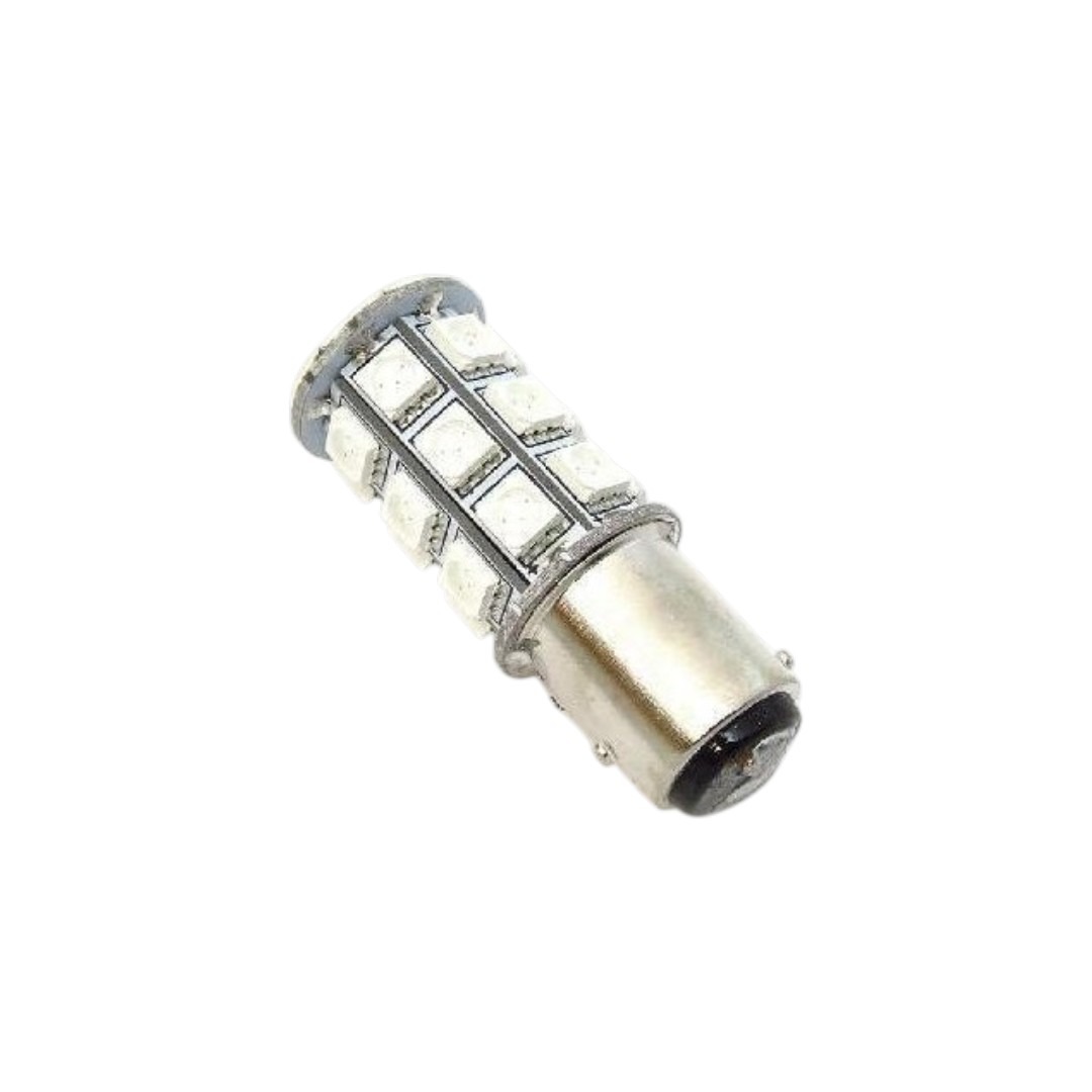 FOCO 12V 1157 2POLOS P/DISPAREJAS 27LED FIJO ROJO
