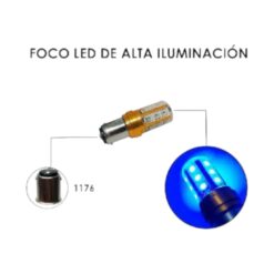 FOCO 12V 1176 2POLOS P/PAREJAS SILICON 18LED FIJO AZUL