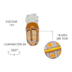 FOCO 12V 3157 SILICON 18LED FIJO AMB
