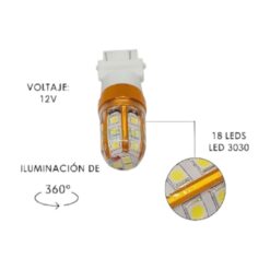 FOCO 12V 3157 SILICON 18LED FIJO BLANCO