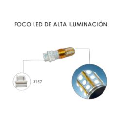FOCO 12V 3157 SILICON 18LED FIJO BLANCO