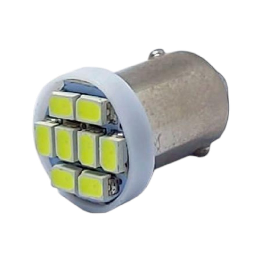 FOCO 12V BA9 PLANO 8LED BLANCO