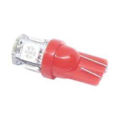 FOCO 12V T10 5LED ROJO