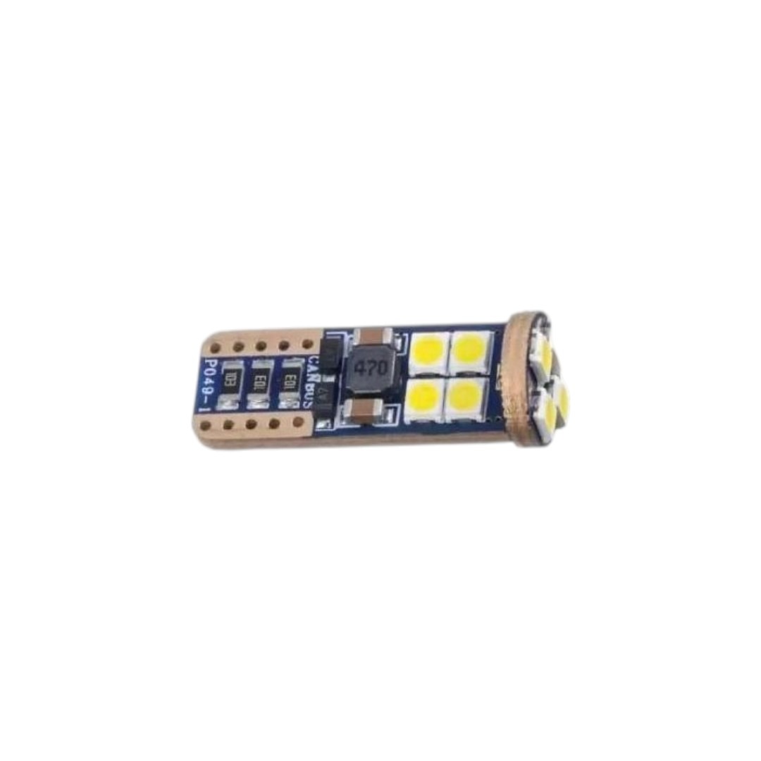 FOCO 12V T10 PELLIZCO INTENSO 12LED FIJO BLANCO