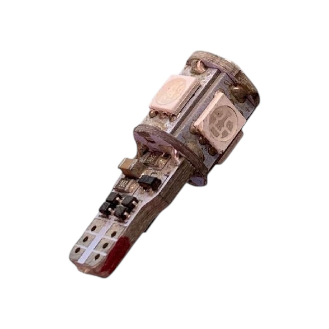 FOCO 12V T10 MAZORCA 5LED ESTROBO ROJO CANBUS