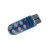 FOCO 12V T10 SILICON BOLITAS 12LED 1PASO ESTROBO ROSA