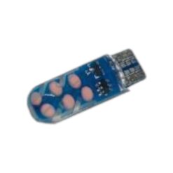 FOCO 12V T10 SILICON BOLITAS 12LED 1PASO ESTROBO ROSA